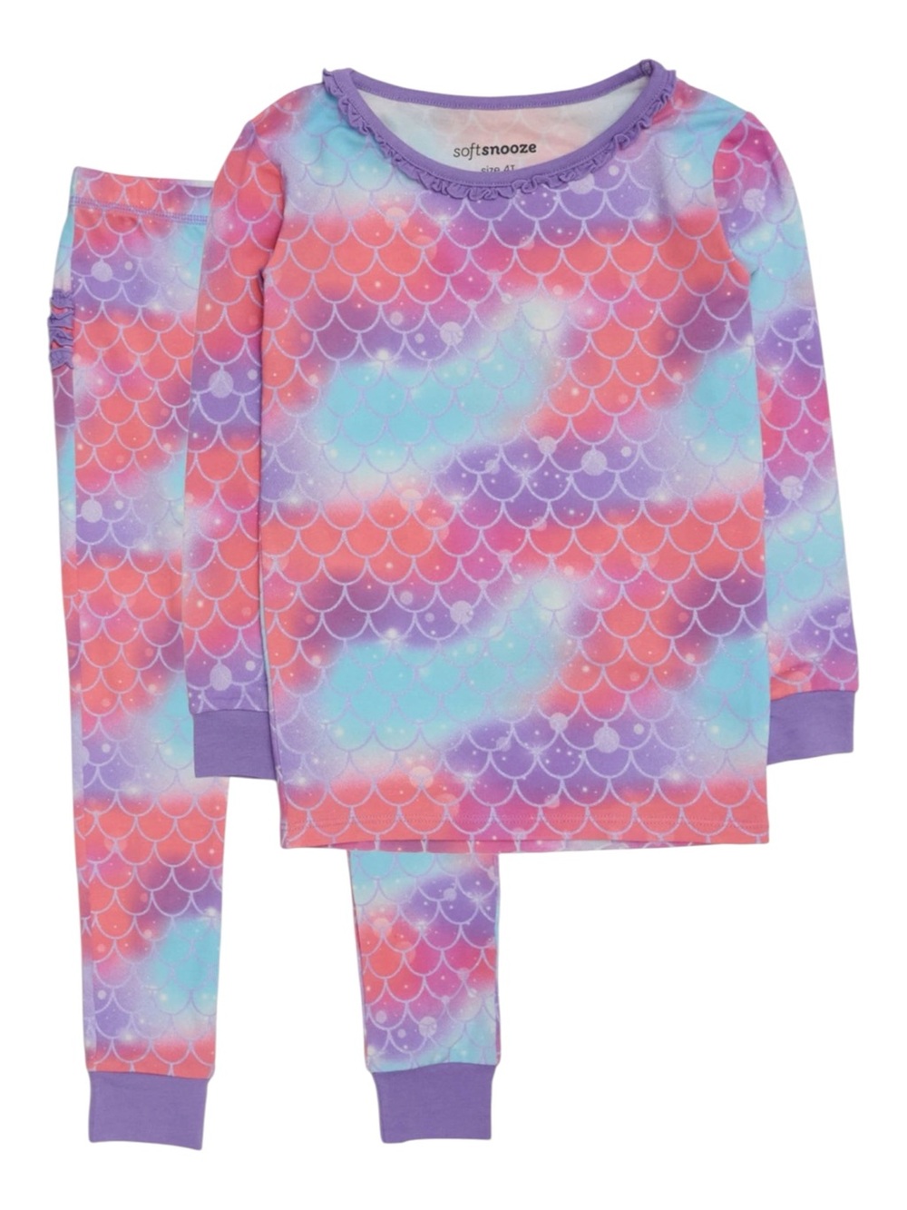 Softsnooze Modal Blend Ruffle Long Sleeve Pajama Set, Signature Rear Ruffles